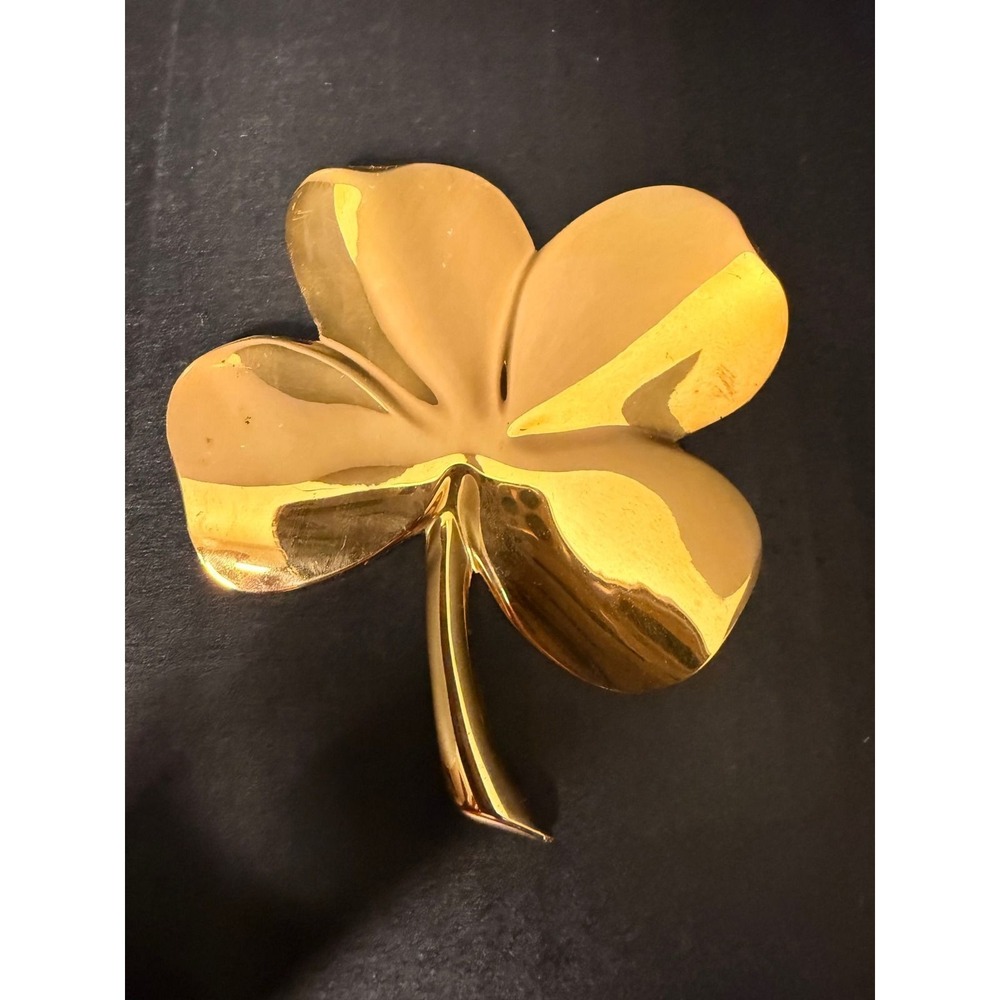 Gerity Products 24K Gold Electroplate Four Leaf Clover Irish Blessing Vintage
